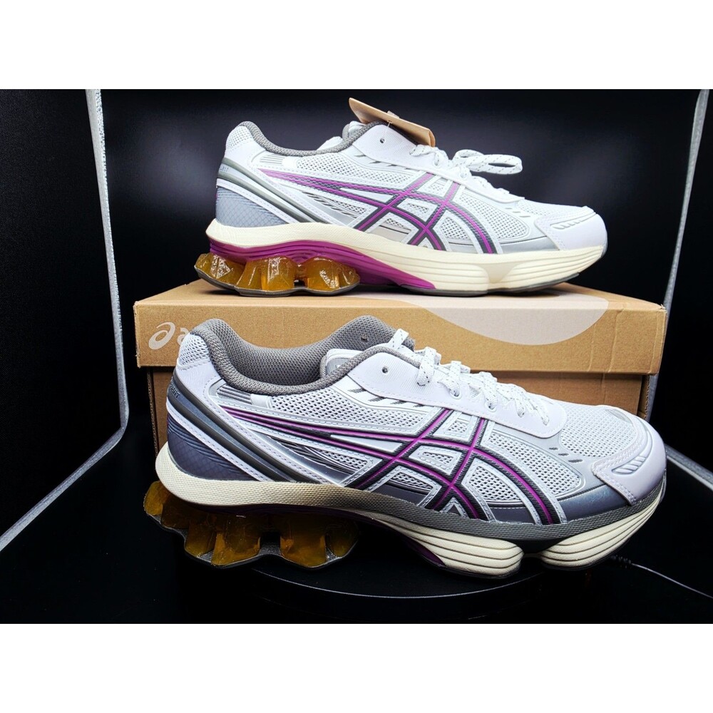 ASICS GEL-KINETIC FLUENT Lace-Up Low Top Sneakers White Gray 9.5 Women/8 Men